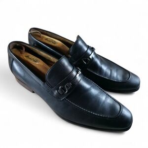 Florsheim Loafers Shoes Mens Size 10 D Black Horsebit Leather Mock Toe Slip On